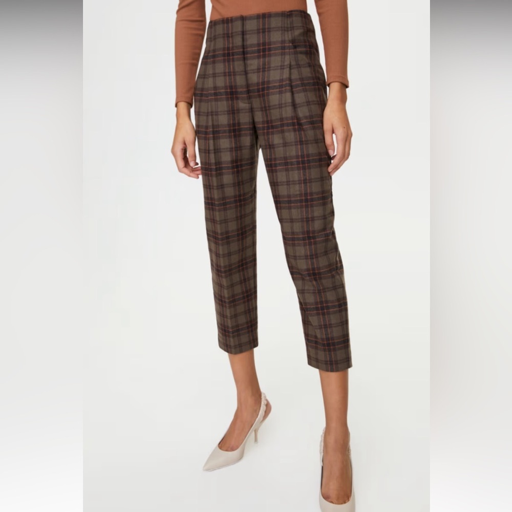 Aritzia Wilfred Chambery Wool Blend Grey Cropped Pant Size 0 - Picture 2 of 14